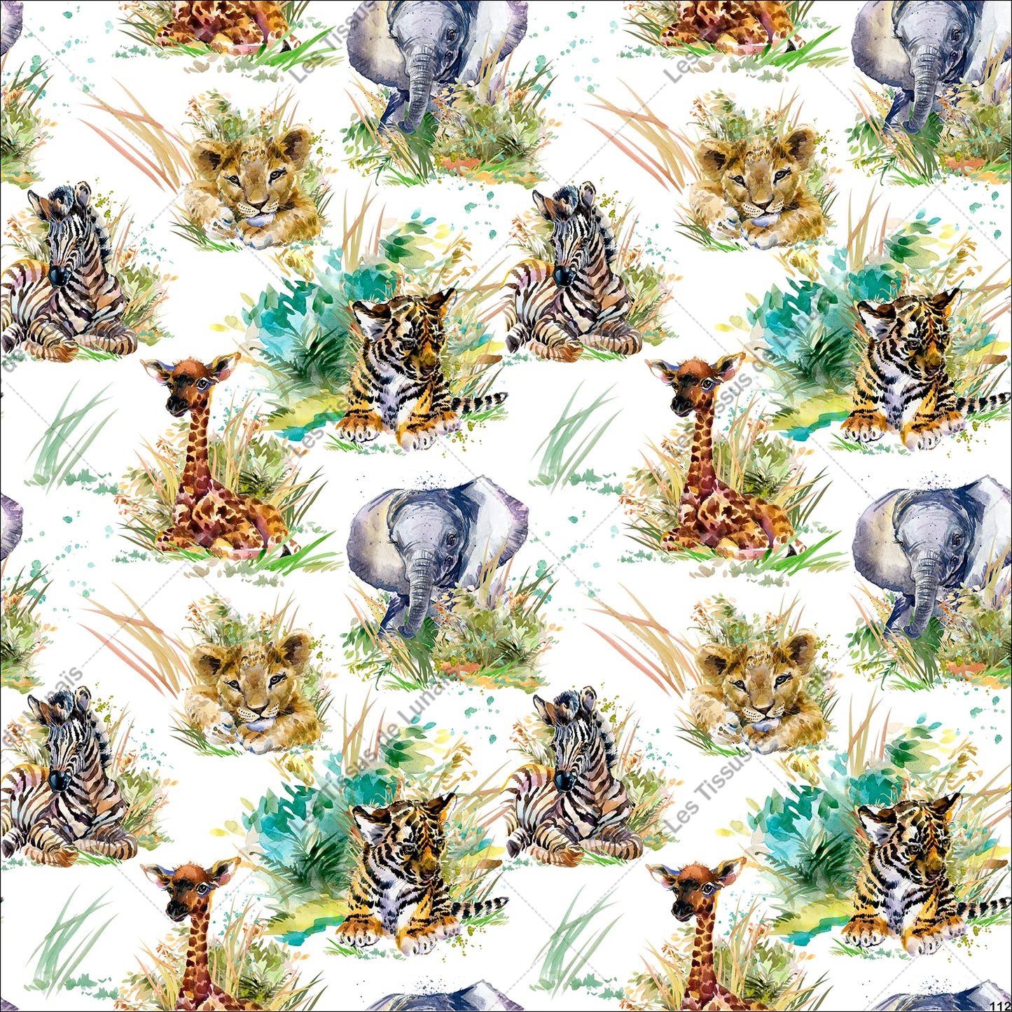 PANNEAU 112 savane animal girafe lion tigre zèbre éléphant - 9 matières - 7 dimensions - au choix - Idéal pour vos Créations Couture !