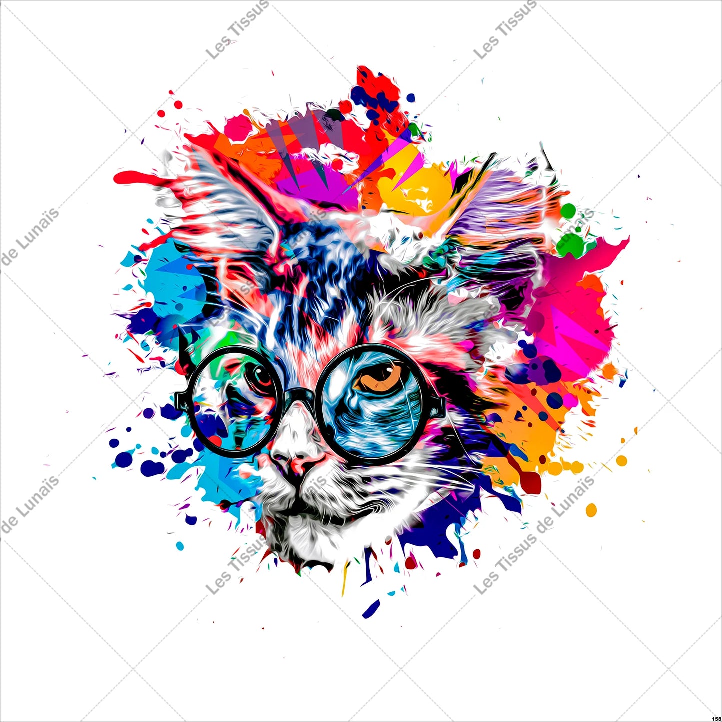 PANNEAU 158 animal chat - 9 matières - 7 dimensions - au choix - Idéal pour vos Créations Couture !