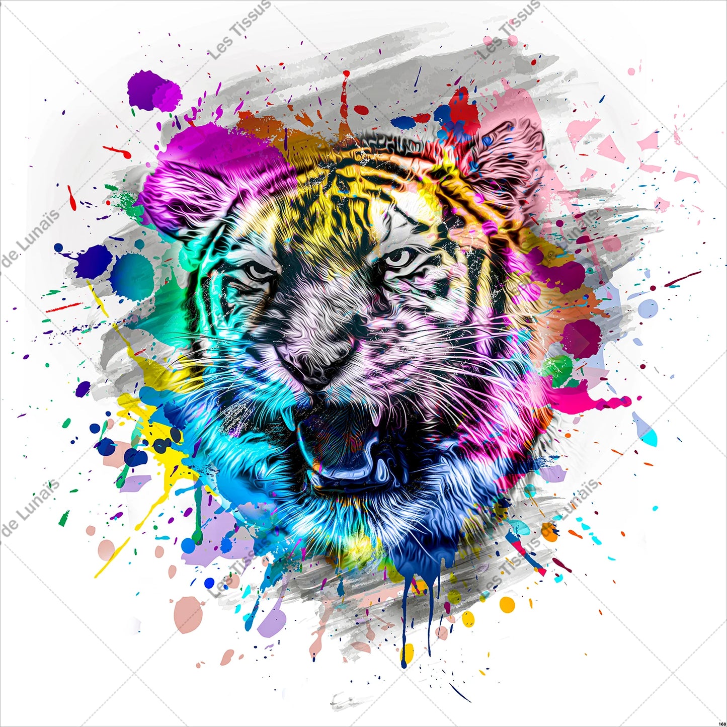 PANNEAU 168 animal tigre jungle savane - 9 matières - 7 dimensions - au choix - Idéal pour vos Créations Couture !