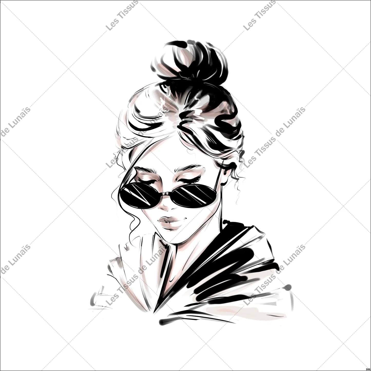 PANNEAU 200 femme mode girly lunettes - 9 matières - 7 dimensions - au choix - Idéal pour vos Créations Couture !