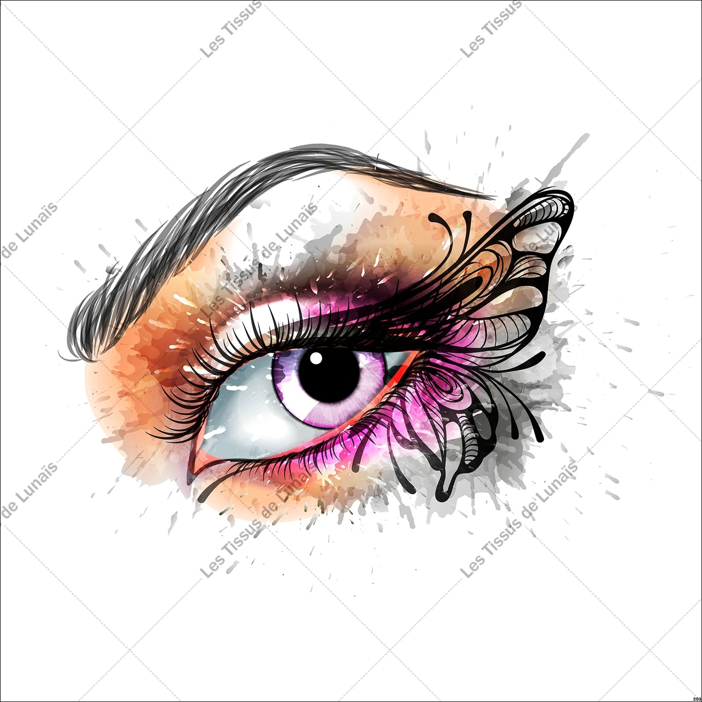 PANNEAU 203 œil insecte papillon - 9 matières - 7 dimensions - au choix - Idéal pour vos Créations Couture !