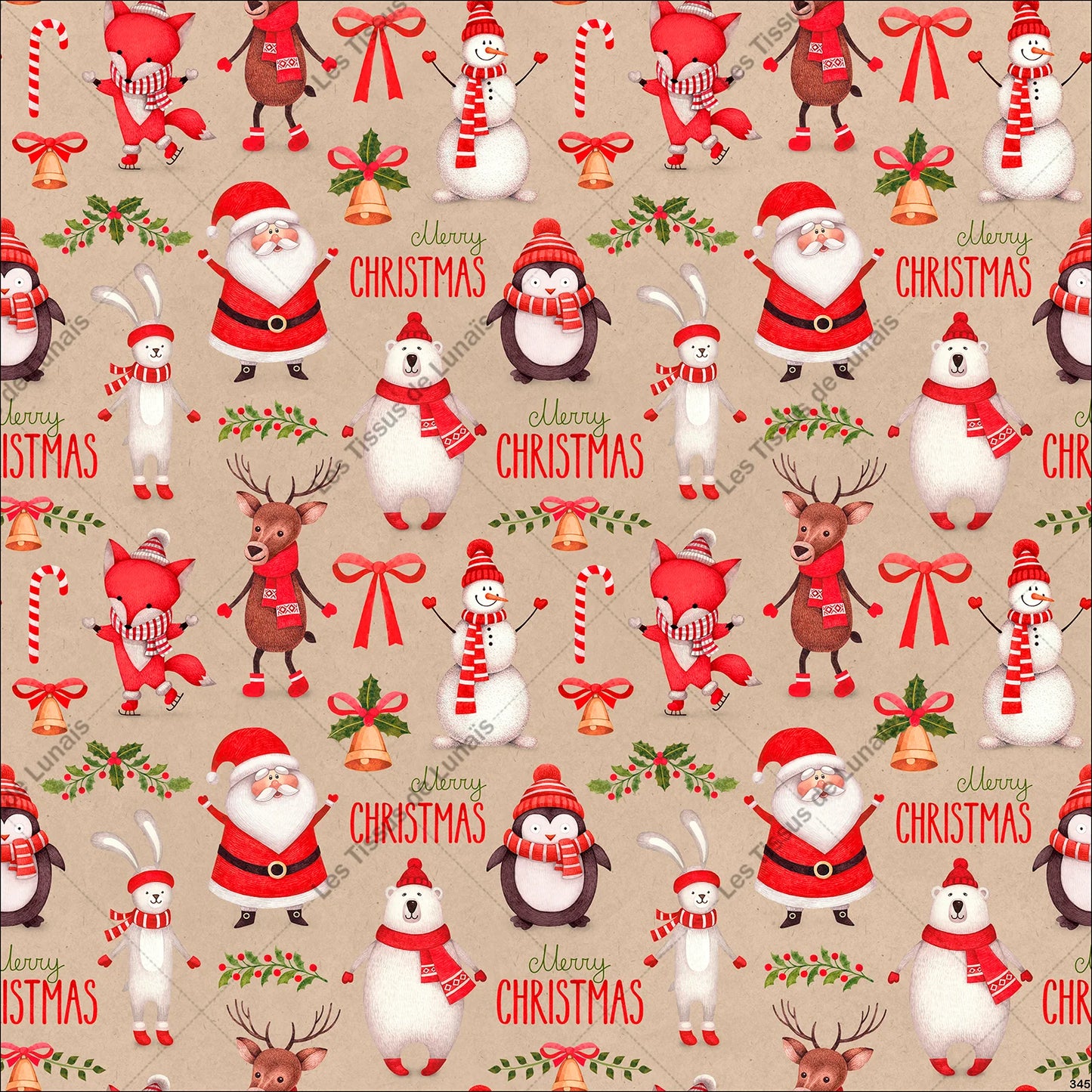PANNEAU 345 Noël - 9 matières - 7 dimensions - au choix - Idéal pour vos Créations Couture !