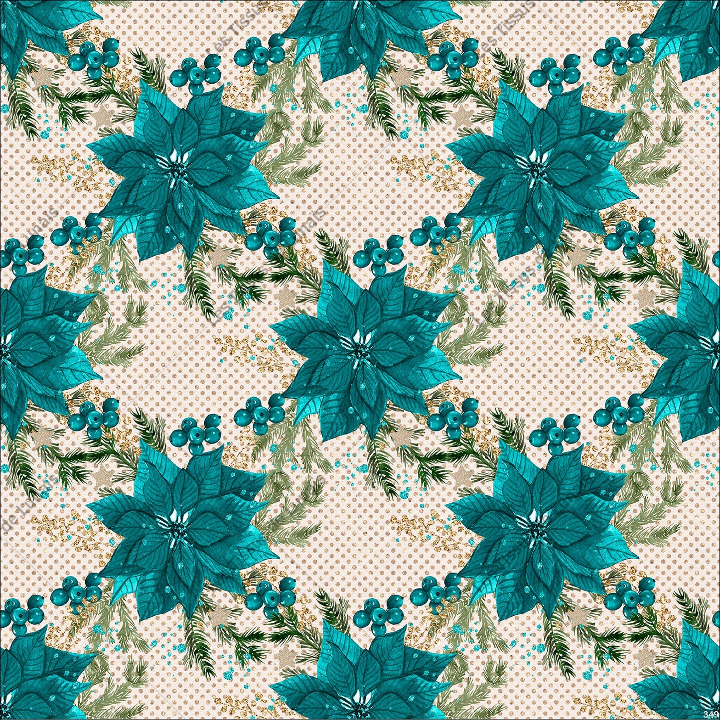 PANNEAU 349 Noël fleur - 9 matières - 7 dimensions - au choix - Idéal pour vos Créations Couture !