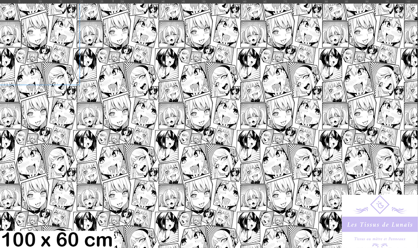 Tissu au mètre Mangas 10 - Disponible en 9 matières - Vendu par multiple de 50 cm