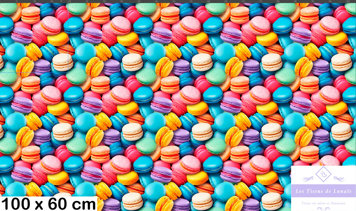 Tissu au mètre macaron 13 - Disponible en 9 matières - Vendu par multiple de 50 cm