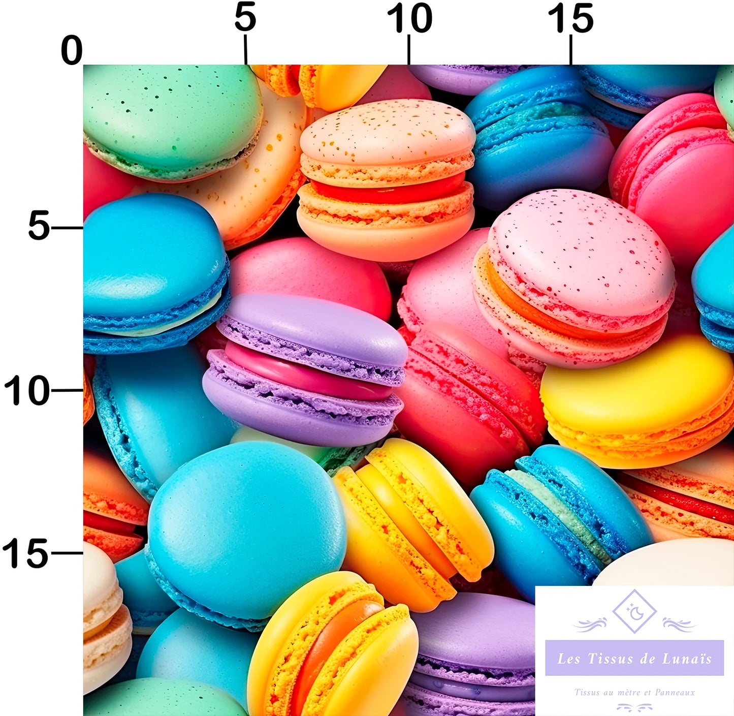 Tissu au mètre macaron 13 - Disponible en 9 matières - Vendu par multiple de 50 cm