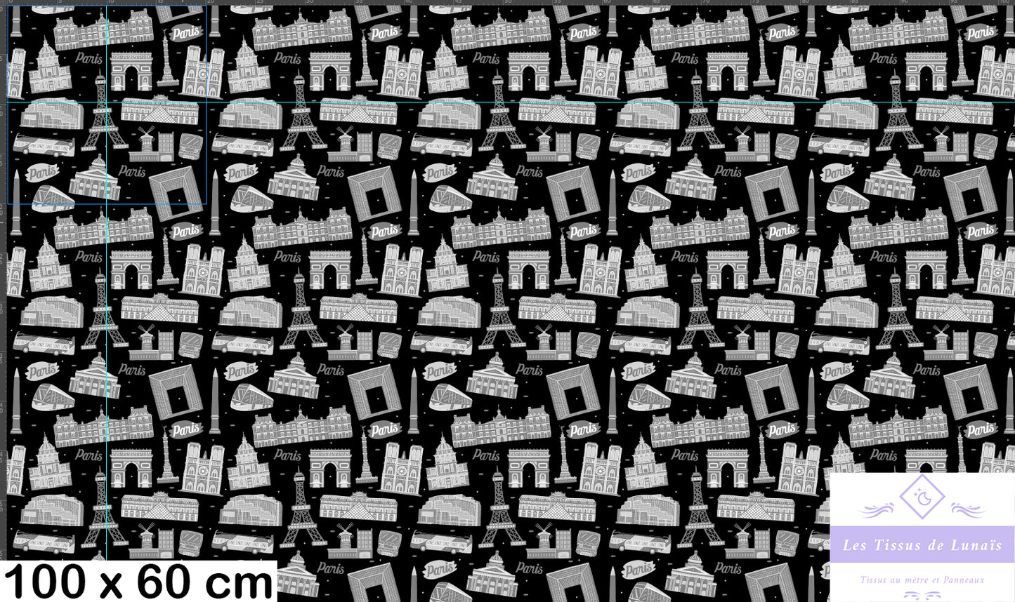 Tissu au mètre 190 Paris - Disponible en 9 matières - Vendu par multiple de 50 cm