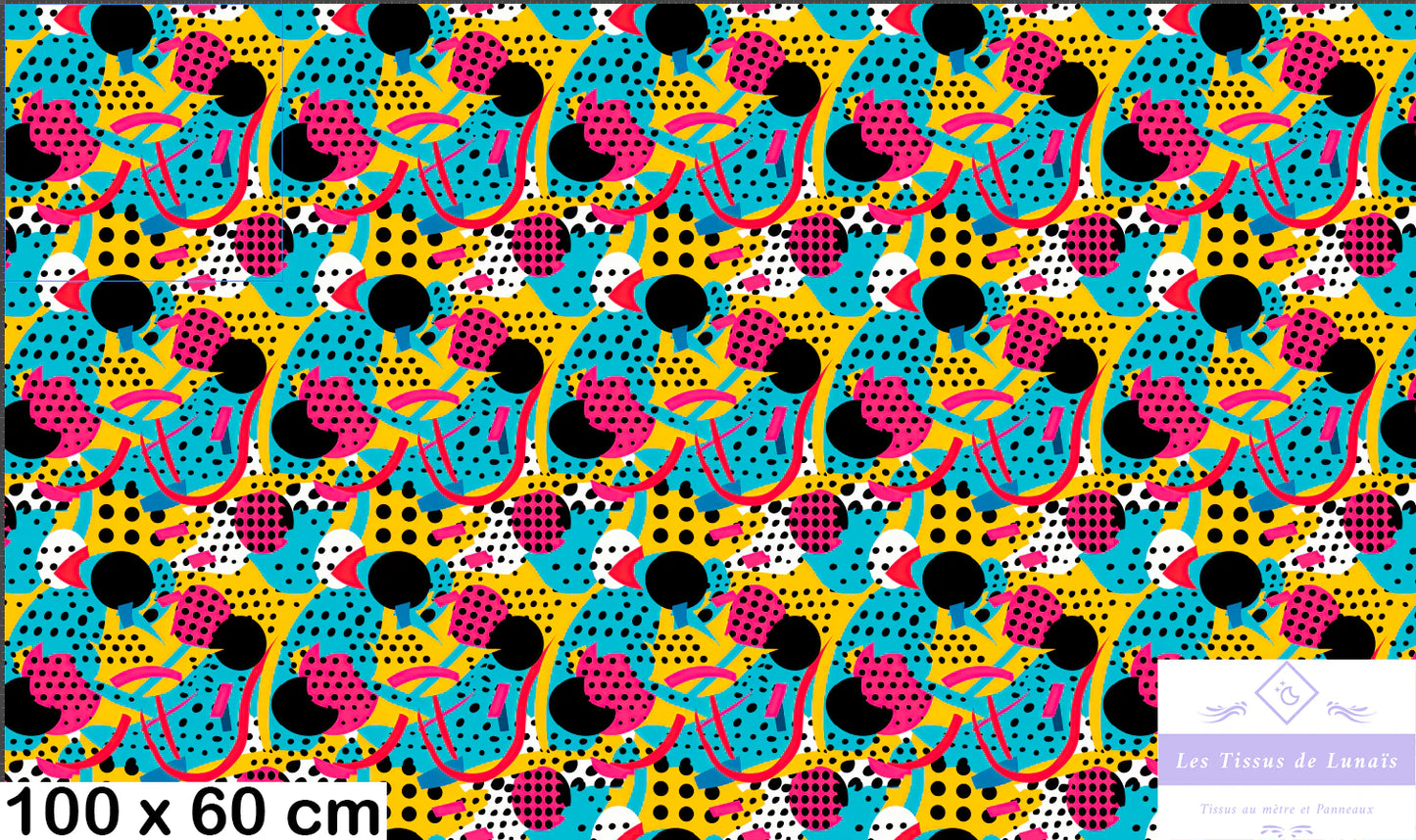 Tissu au mètre pop art 201 - Disponible en 9 matières - Vendu par multiple de 50 cm