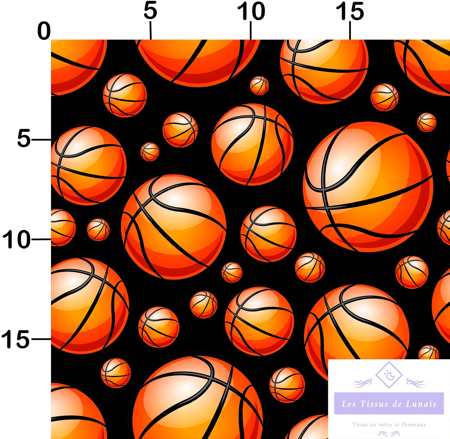 Tissu au mètre 209 sport basket - Disponible en 9 matières - Vendu par multiple de 50 cm
