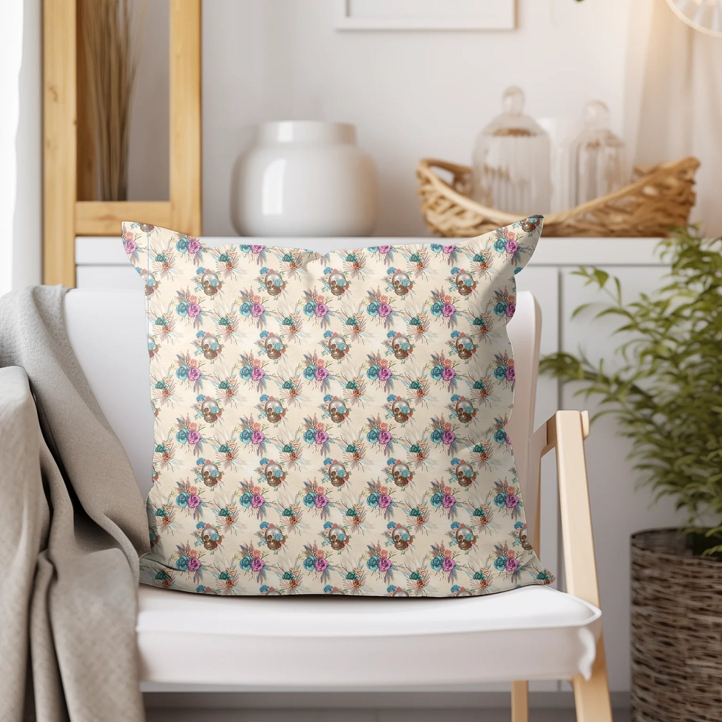Tissu au mètre 245 squelette crâne - Disponible en 9 matières - Vendu par multiple de 50 cm