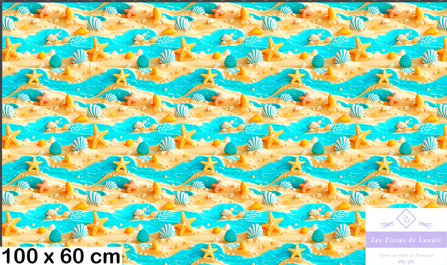 Tissu au mètre 292 marin mer océan - Disponible en 9 matières - Vendu par multiple de 50 cm