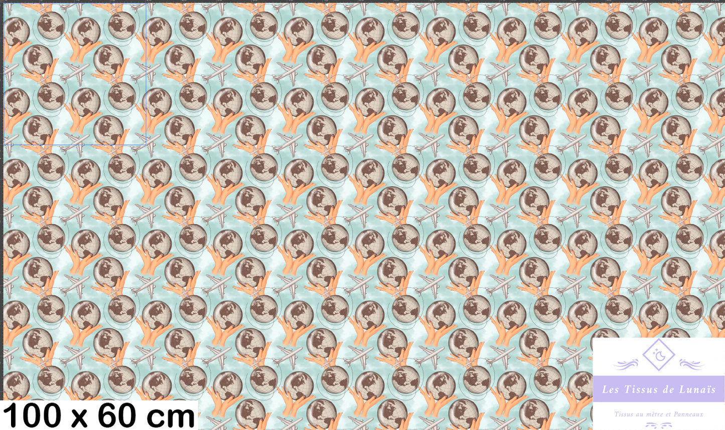 Tissu au mètre 331 voyage - Disponible en 9 matières - Vendu par multiple de 50 cm