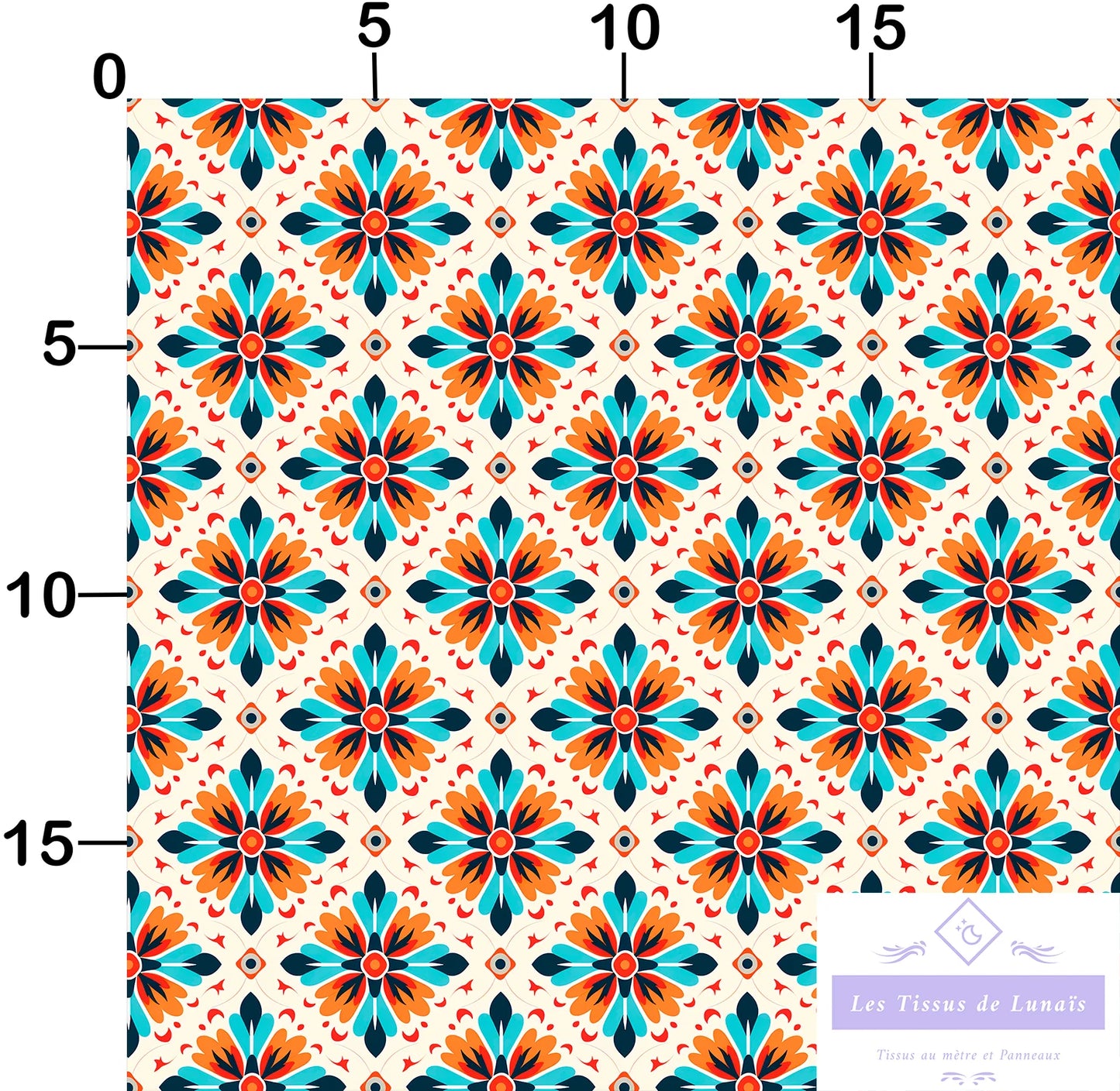 Tissu au mètre 407 forme geométrique - Disponible en 9 matières - Vendu par multiple de 50 cm
