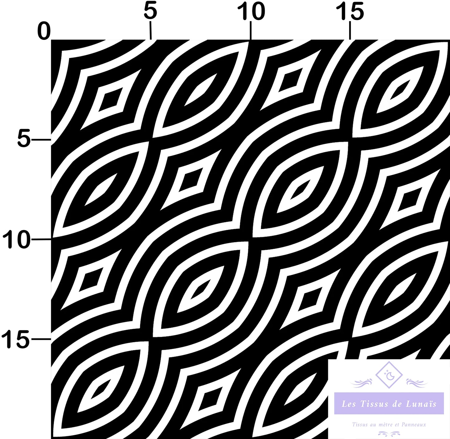 Tissu au mètre 423 forme geométrique - Disponible en 9 matières - Vendu par multiple de 50 cm