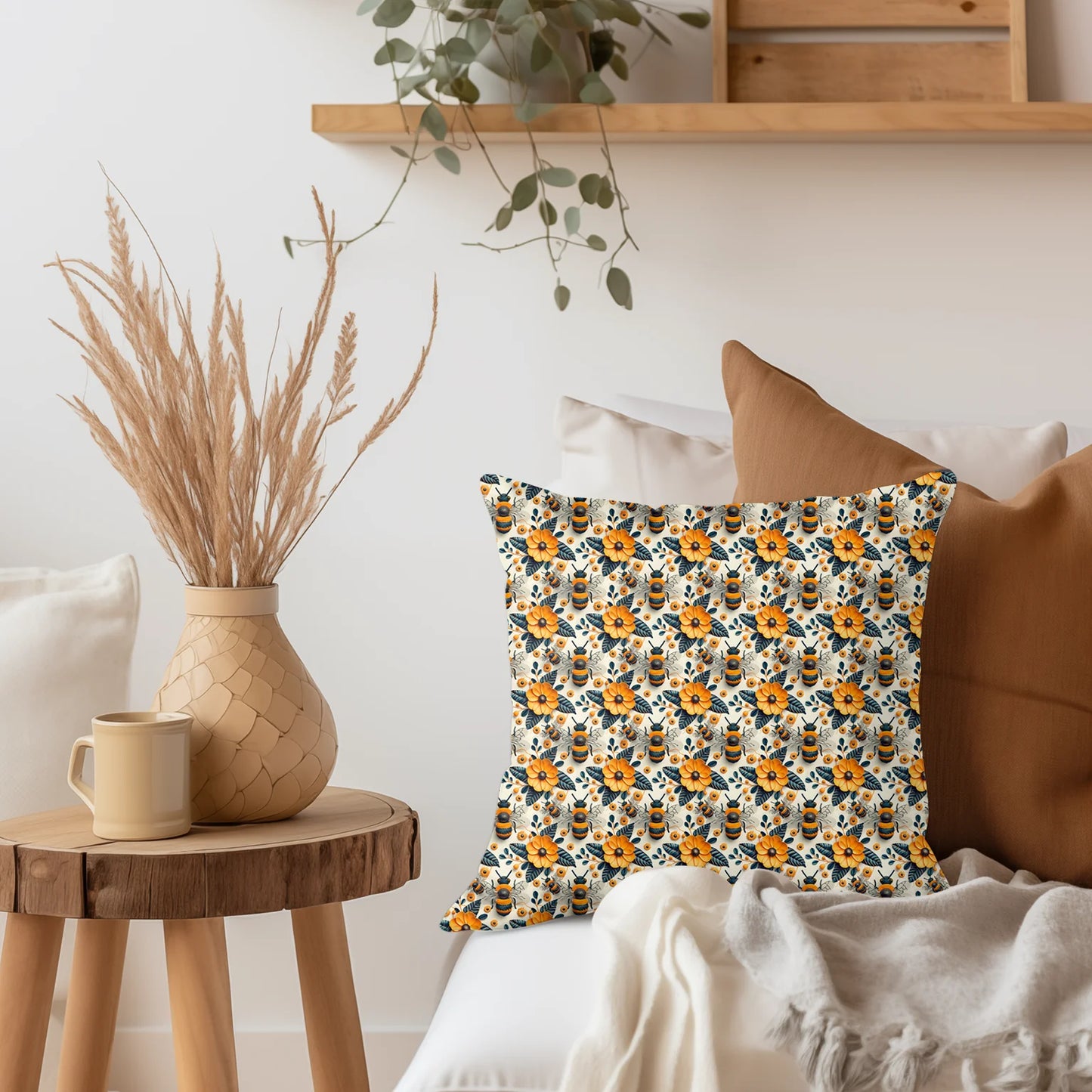 Tissu au mètre 437 3d fleur abeille insecte - Disponible en 9 matières - Vendu par multiple de 50 cm