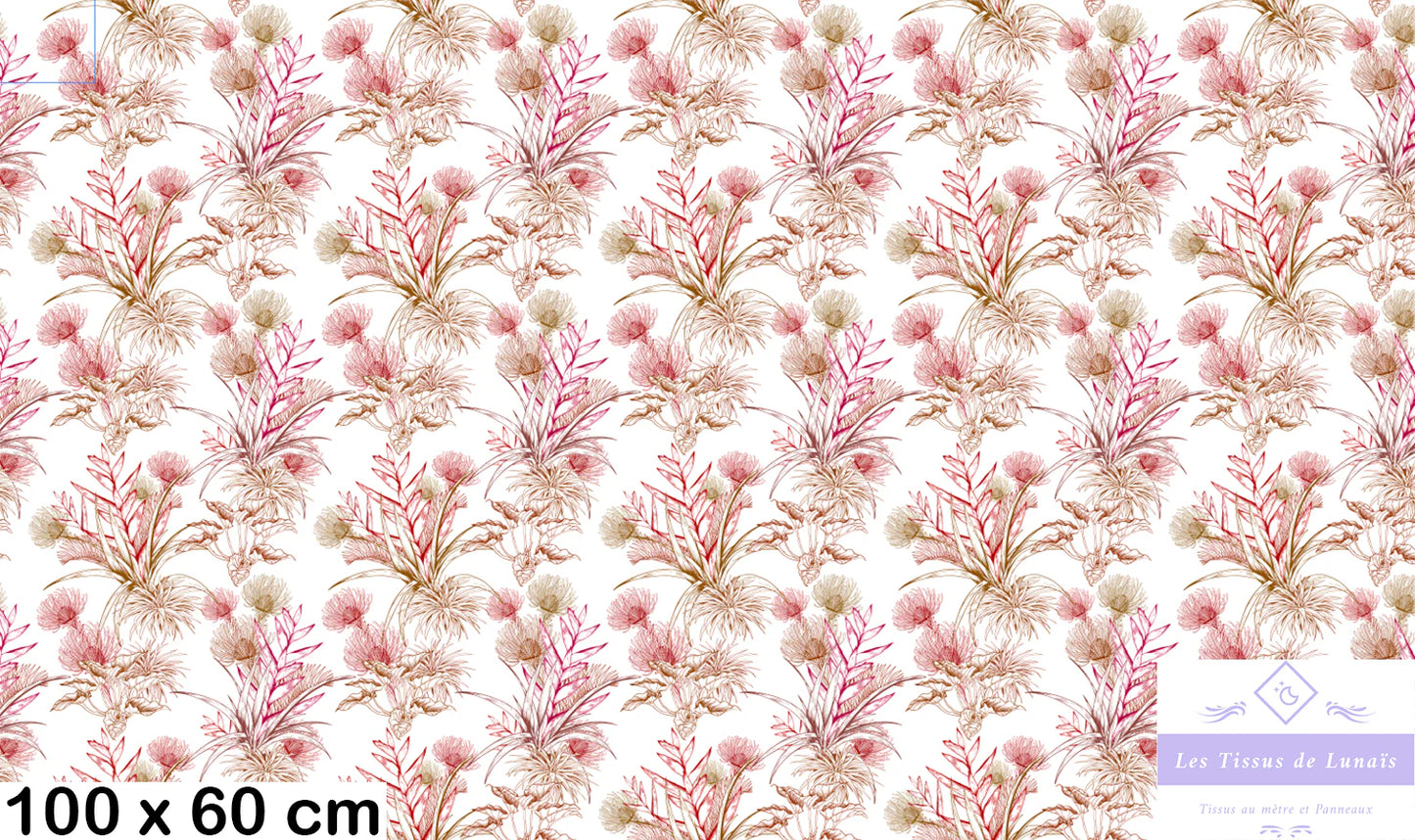 Tissu 469 feuillage luxuriant au mètre - Disponible en 9 matières - Vendu par multiple de 50 cm