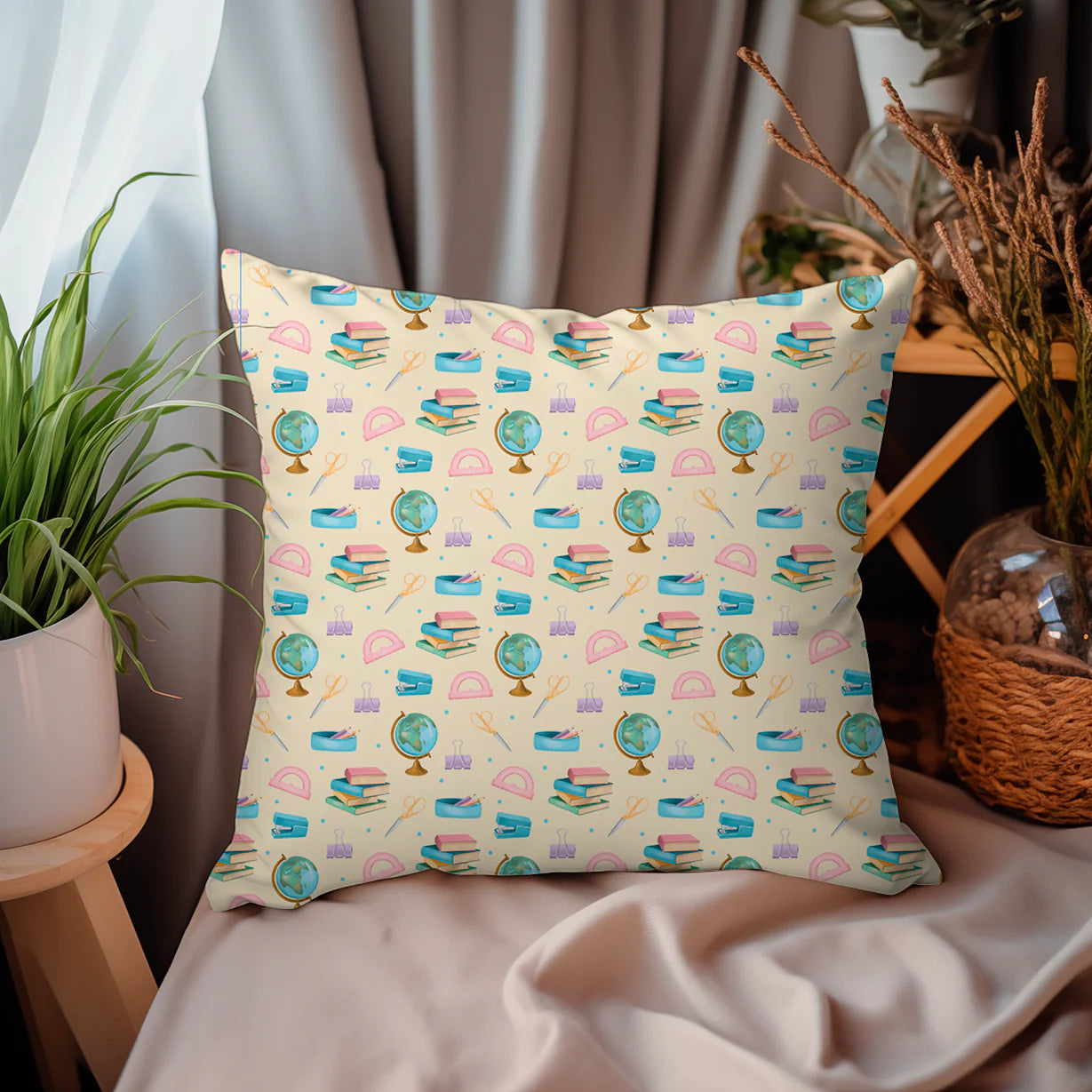 Tissu 484 école, scolaire, maîtresse, maître, ATSEM, au mètre - Disponible en 9 matières - Vendu par multiple de 50 cm
