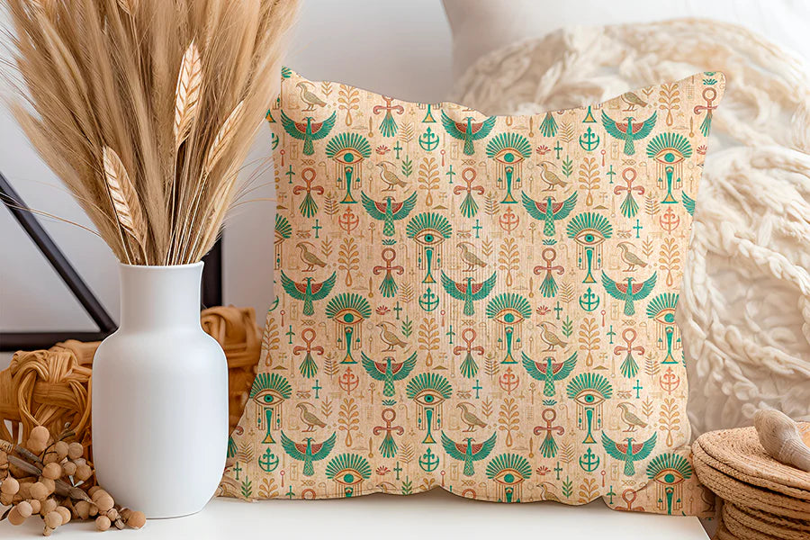 Tissu 497 au mètre Égypte antique – Motifs hiéroglyphes, œil d'Horus, ankh, faucons
🎨 Couleurs dorées et vertes – Fond beige effet parchemin – Style historique et mystique - Disponible en 9 matières - Vendu par multiple de 50 cm