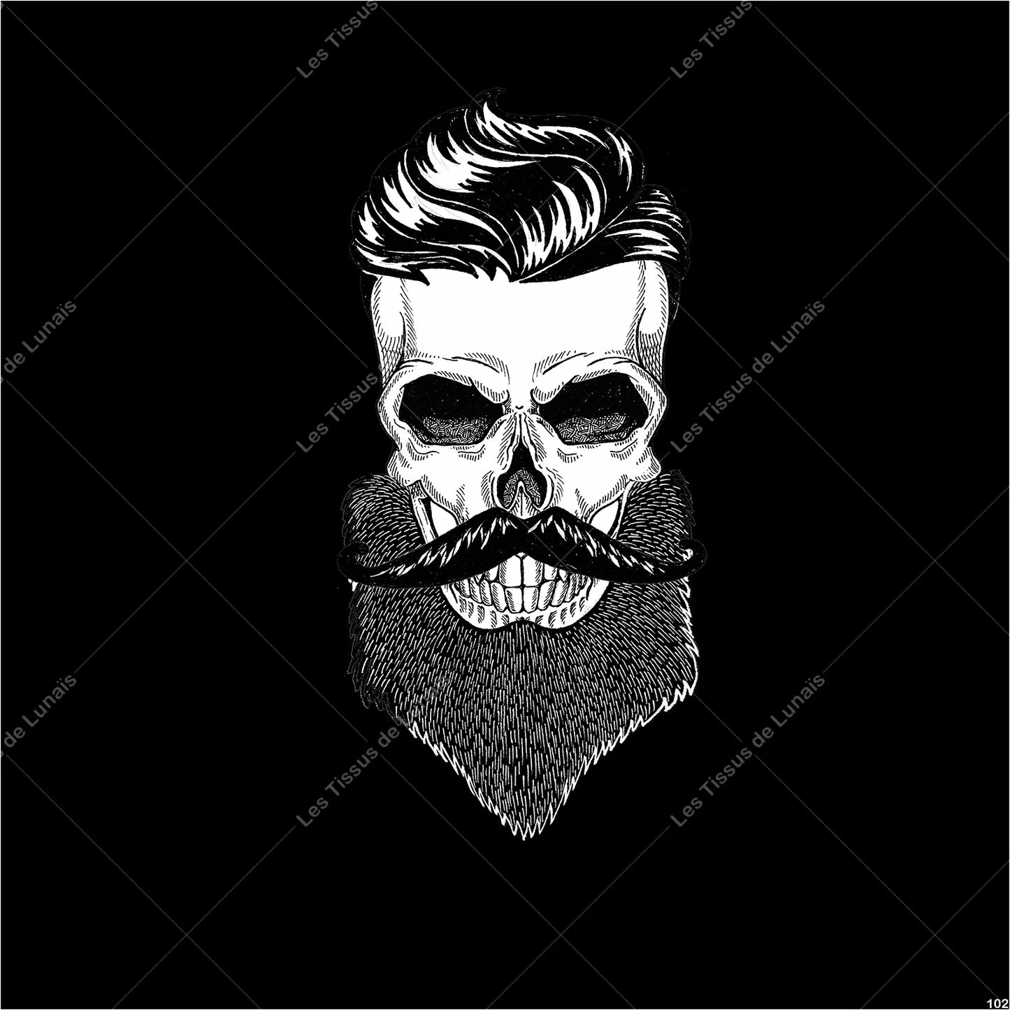 PANNEAU 102 homme tête de mort - 9 matières - 7 dimensions - au choix - Idéal pour vos Créations Couture !
