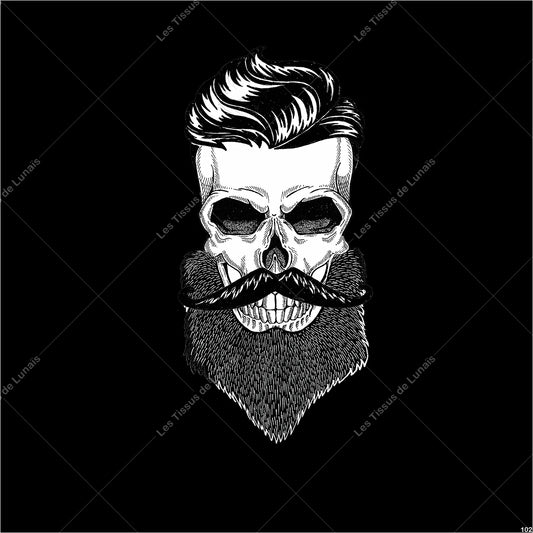 PANNEAU 102 homme tête de mort - 9 matières - 7 dimensions - au choix - Idéal pour vos Créations Couture !