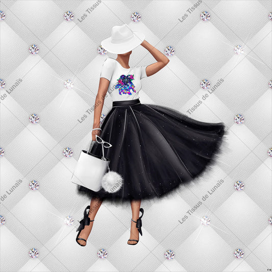 PANNEAU 114 femme mode girly - 9 matières - 7 dimensions - au choix - Idéal pour vos Créations Couture !