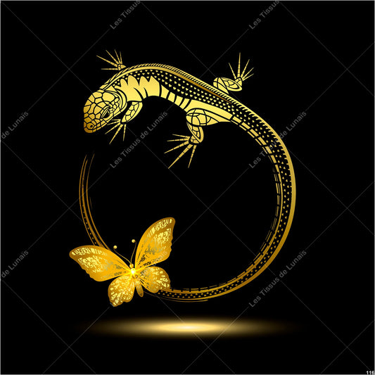 PANNEAU 116 insecte lézard papillon - 9 matières - 7 dimensions - au choix - Idéal pour vos Créations Couture !