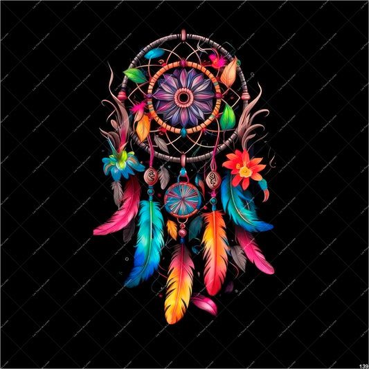 PANNEAU 139 attrape rêve Spirituel, coloré, bohème, mystique  - 9 matières - 7 dimensions - au choix - Idéal pour vos Créations Couture !