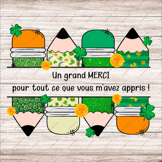 PANNEAU 148 maître, école, scolaire, reconnaissant, festif, coloré  - 9 matières - 7 dimensions - au choix - Idéal pour vos Créations Couture !