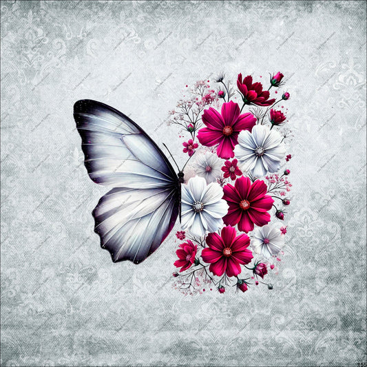PANNEAU 155 papillon, insecte, Délicat, poétique, floral, raffiné  - 9 matières - 7 dimensions - au choix - Idéal pour vos Créations Couture !