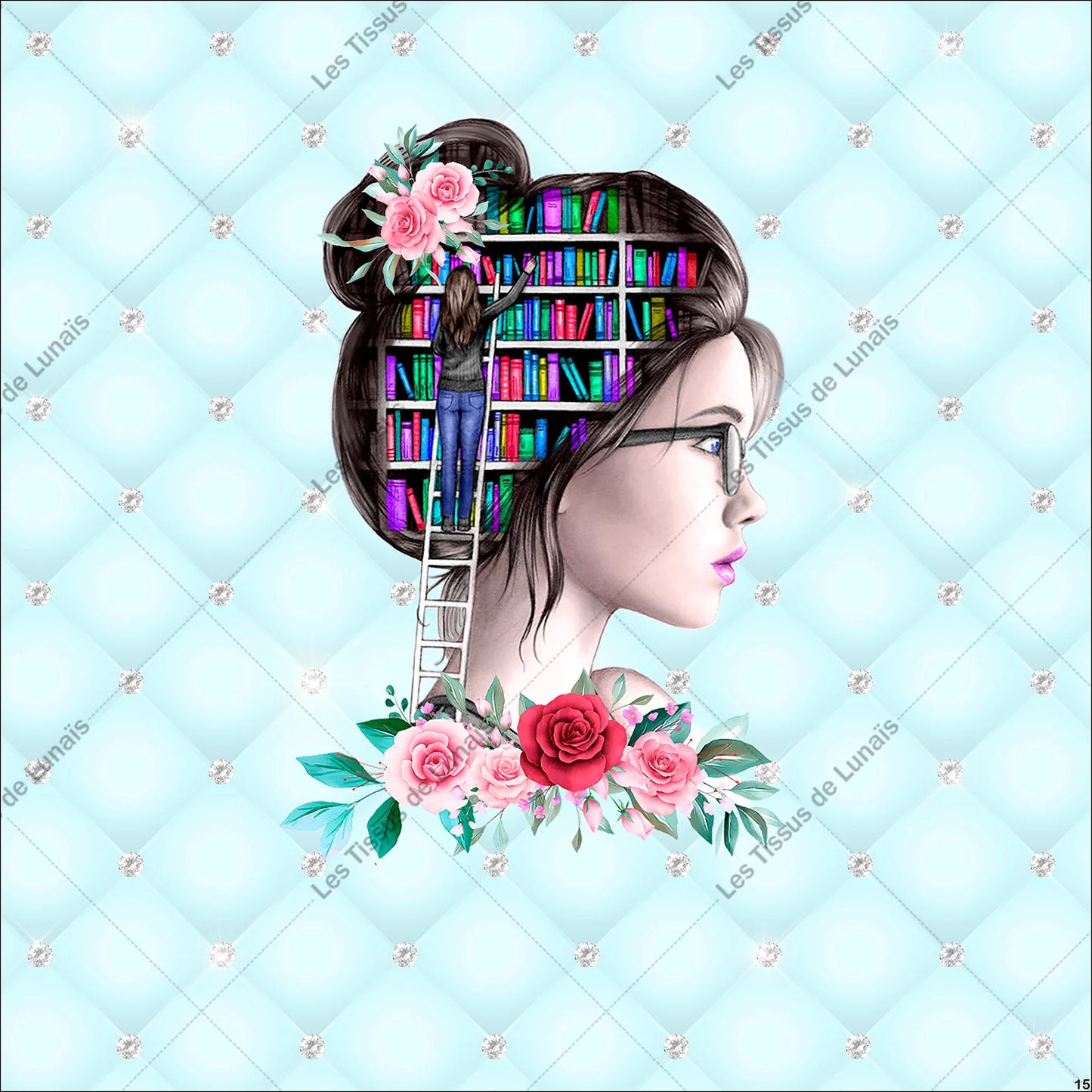 PANNEAU 15 femme livres - 9 matières - 7 dimensions - au choix - Idéal pour vos Créations Couture !