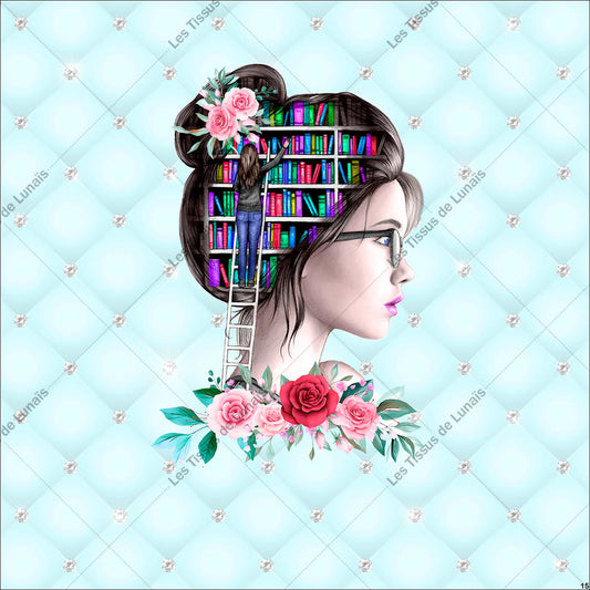 PANNEAU 15 femme livres - 9 matières - 7 dimensions - au choix - Idéal pour vos Créations Couture !
