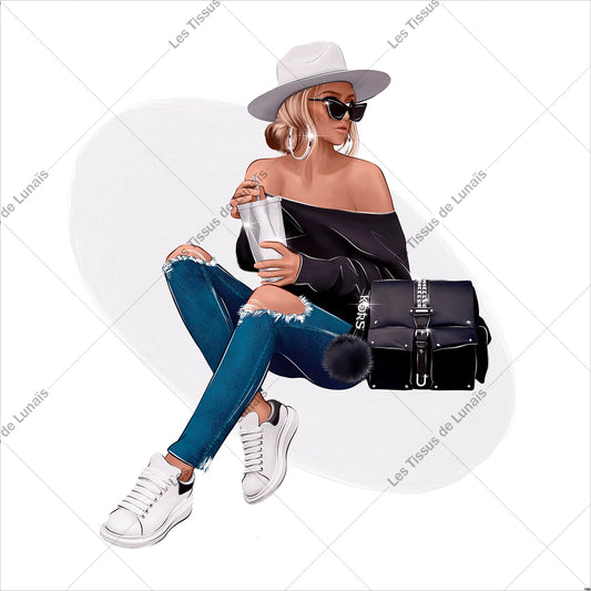 PANNEAU 166 femme mode girly - 9 matières - 7 dimensions - au choix - Idéal pour vos Créations Couture !