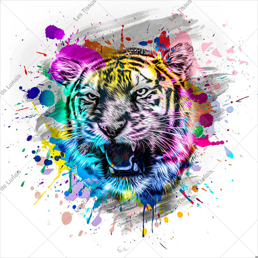 PANNEAU 168 animal tigre jungle savane - 9 matières - 7 dimensions - au choix - Idéal pour vos Créations Couture !