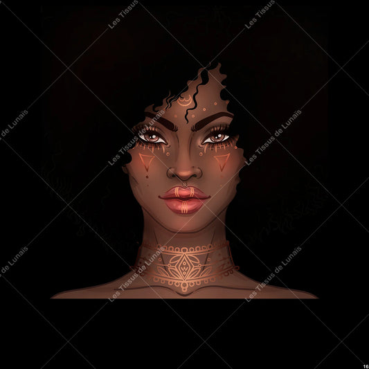 PANNEAU 16 afro black métisse - 9 matières - 7 dimensions - au choix - Idéal pour vos Créations Couture !