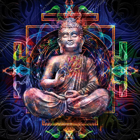 PANNEAU 174 bouddha spiritualité zen - 9 matières - 7 dimensions - au choix - Idéal pour vos Créations Couture !