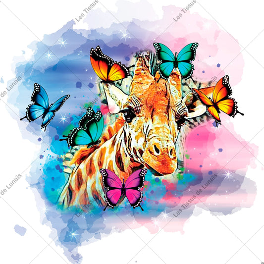 PANNEAU 175 animal girafe savane - 9 matières - 7 dimensions - au choix - Idéal pour vos Créations Couture !