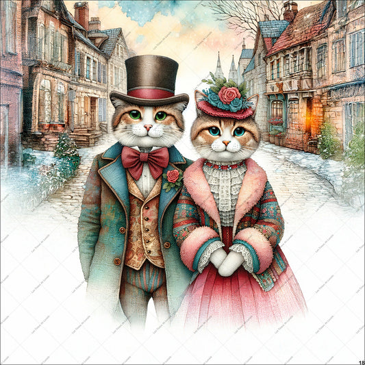 PANNEAU 18 chat animal vintage  - 9 matières - 7 dimensions - au choix - Idéal pour vos Créations Couture !