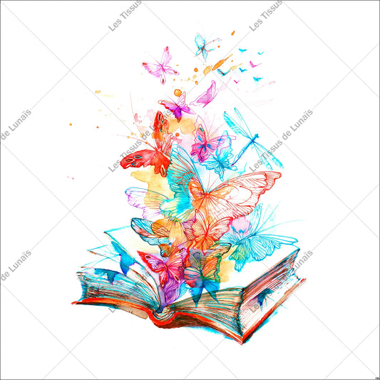 PANNEAU 190 livre insecte papillon - 9 matières - 7 dimensions - au choix - Idéal pour vos Créations Couture !