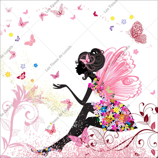 PANNEAU 194 femme beauté papillon mode élégance - 9 matières - 7 dimensions - au choix - Idéal pour vos Créations Couture !
