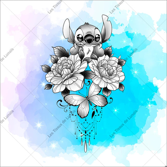 PANNEAU 195 stitch fleur - 9 matières - 7 dimensions - au choix - Idéal pour vos Créations Couture !