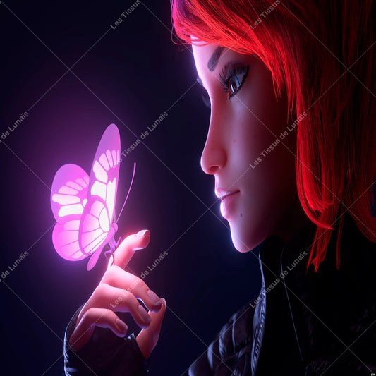 PANNEAU 208 femme fille insecte papillon surréaliste - 9 matières - 7 dimensions - au choix - Idéal pour vos Créations Couture !