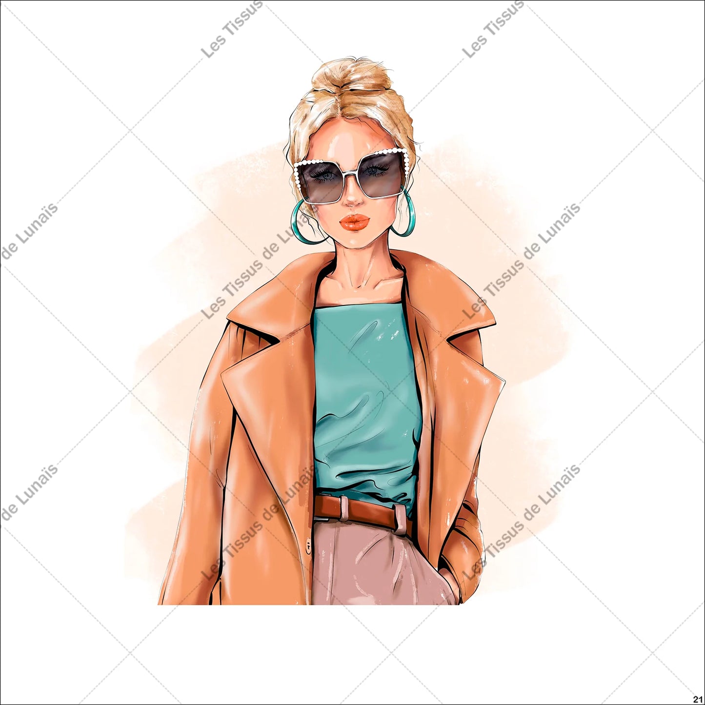 PANNEAU 21 femme mode girly - 9 matières - 7 dimensions - au choix - Idéal pour vos Créations Couture !