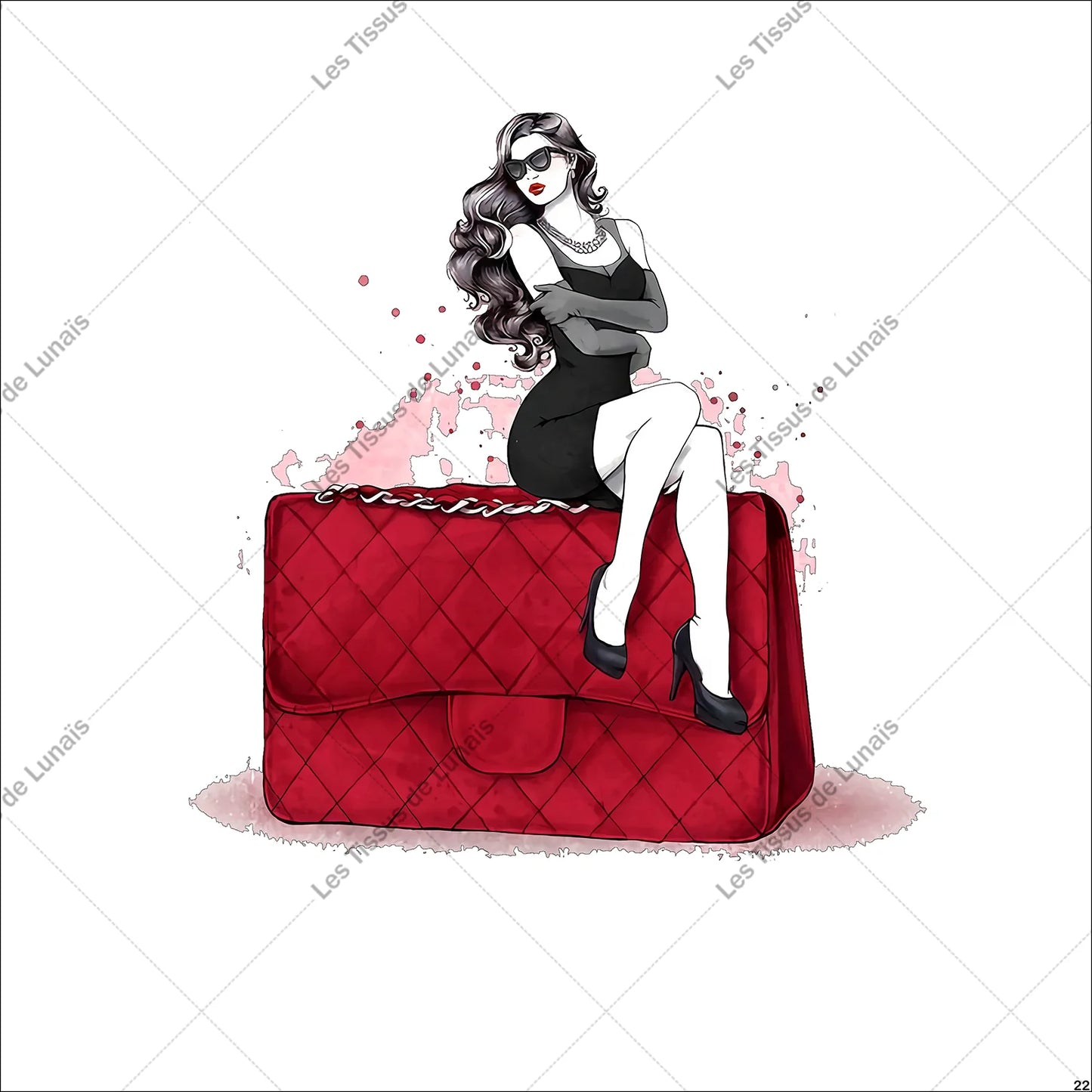 PANNEAU 22 femme mode girly - 9 matières - 7 dimensions - au choix - Idéal pour vos Créations Couture !