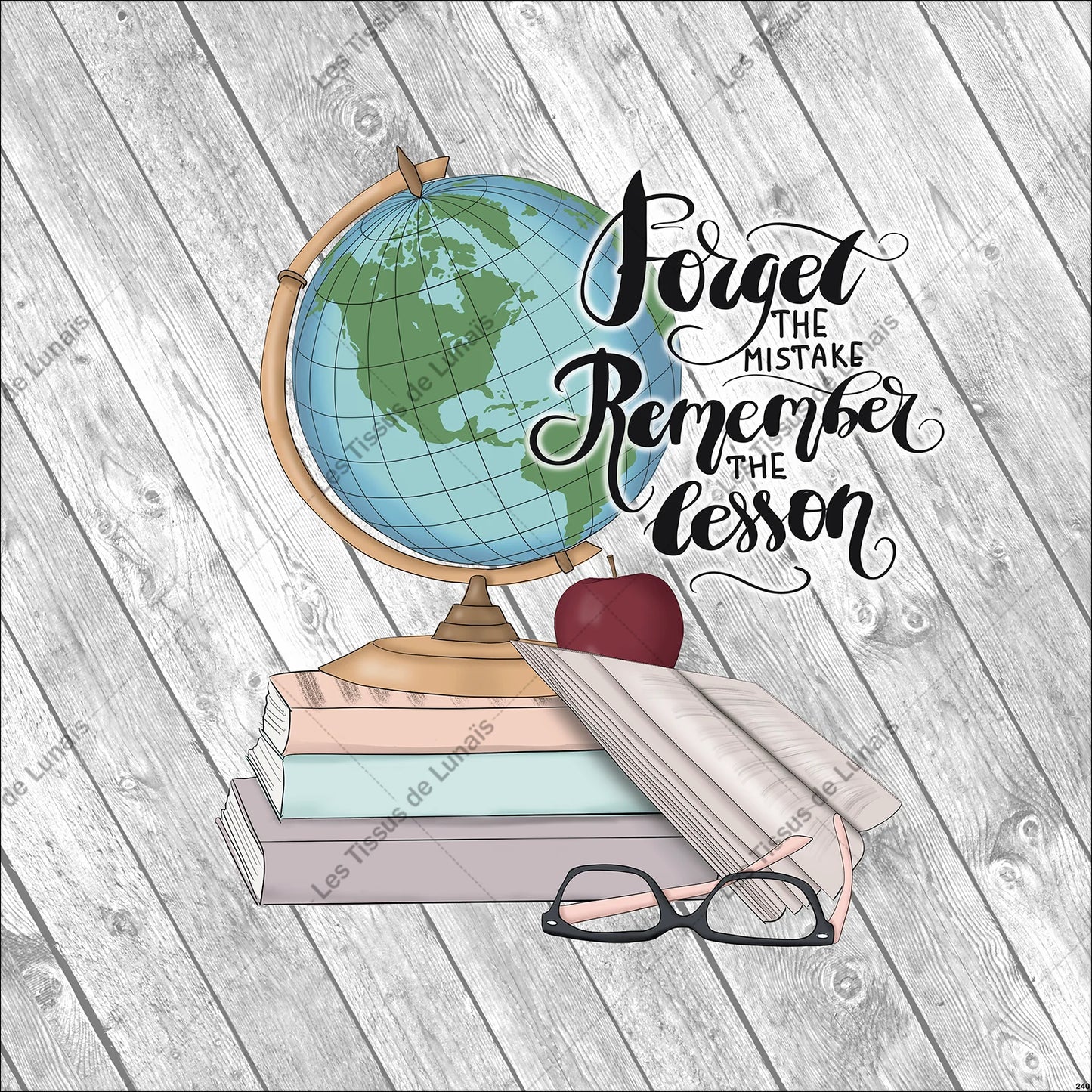 PANNEAU 240 voyage globe livre lunettes - 9 matières - 7 dimensions - au choix - Idéal pour vos Créations Couture !