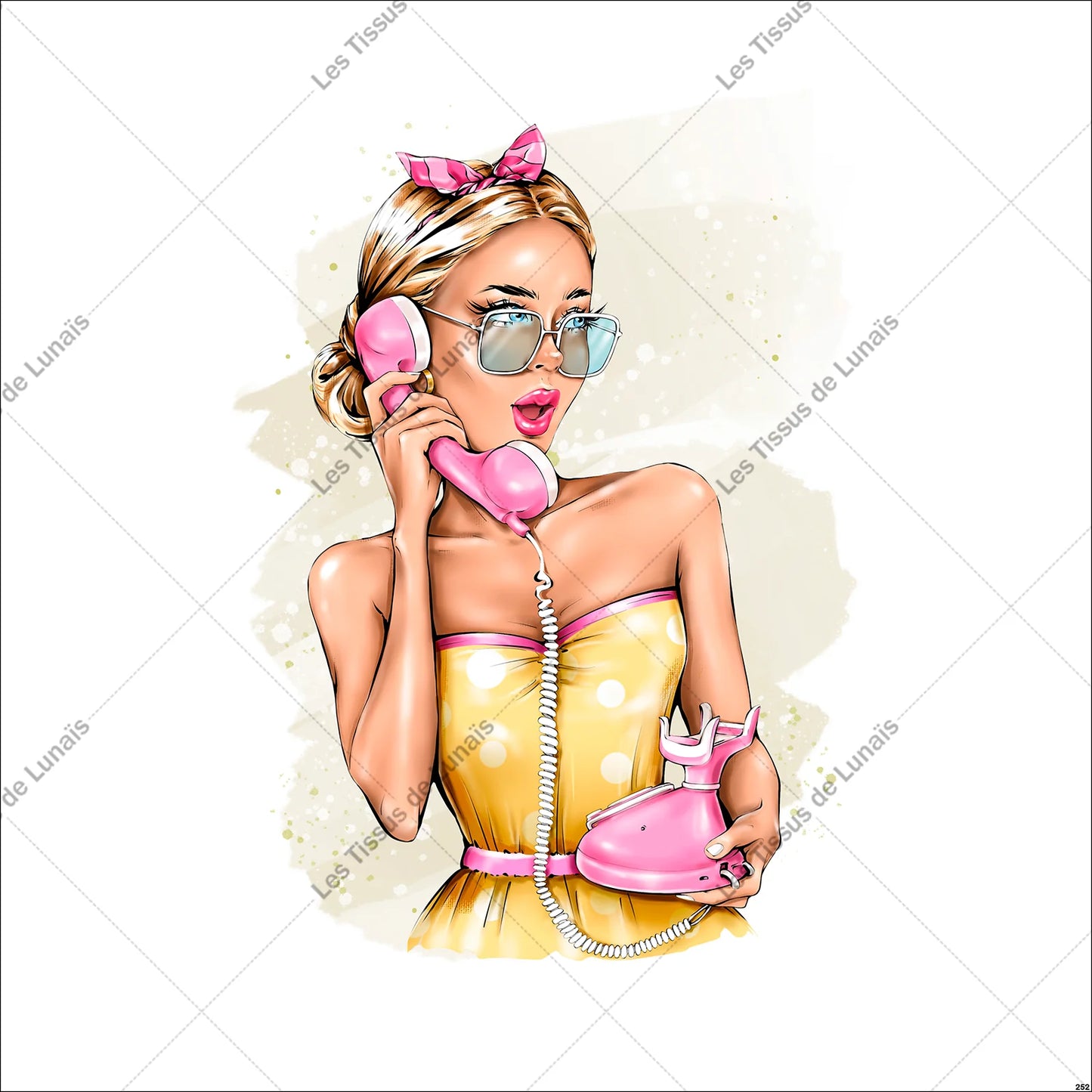 PANNEAU 252 femme mode girly pinup - 9 matières - 7 dimensions - au choix - Idéal pour vos Créations Couture !