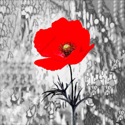 PANNEAU 256 fleur coquelicot - 9 matières - 7 dimensions - au choix - Idéal pour vos Créations Couture !
