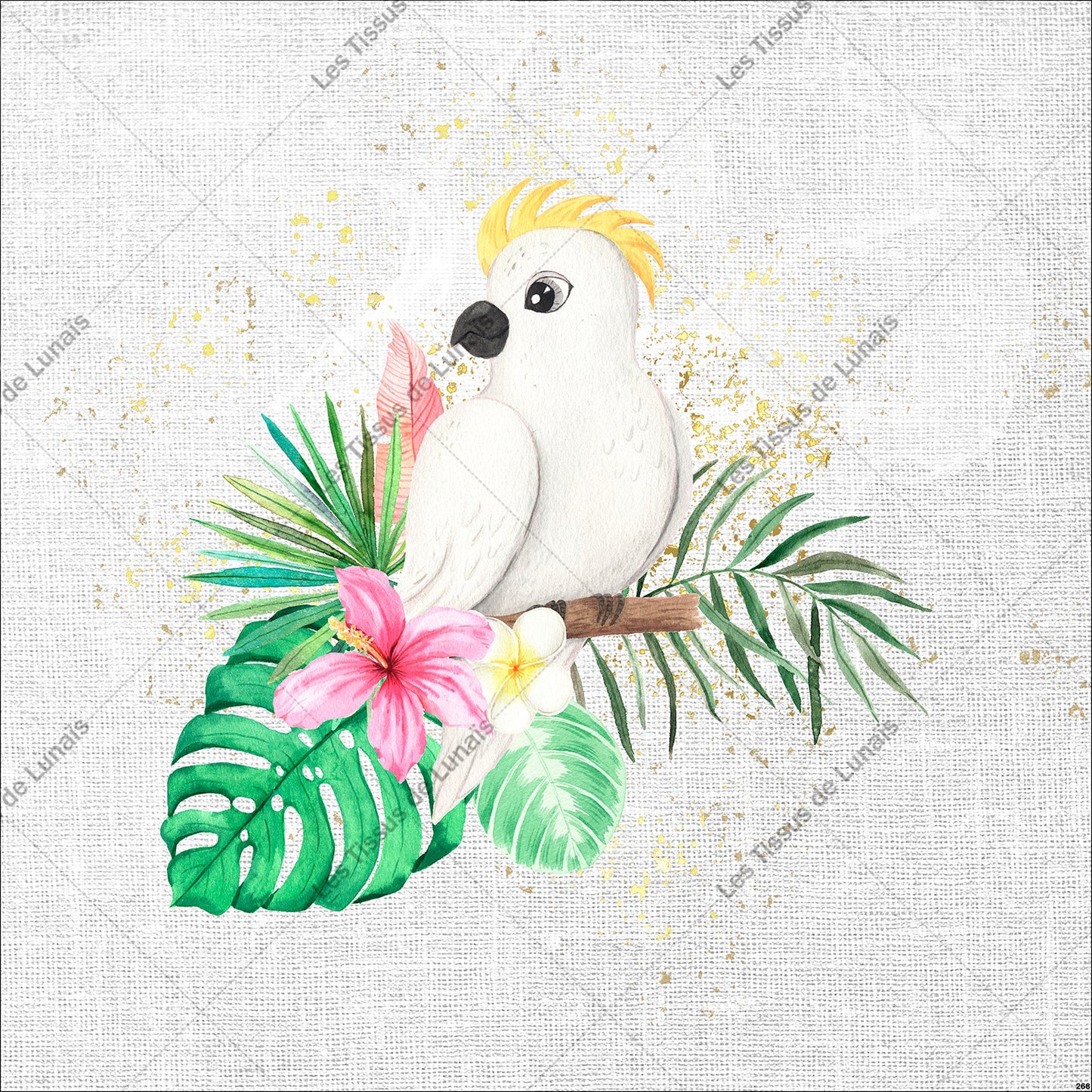 PANNEAU 268 oiseau perruche perroquet exotique - 9 matières - 7 dimensions - au choix - Idéal pour vos Créations Couture !