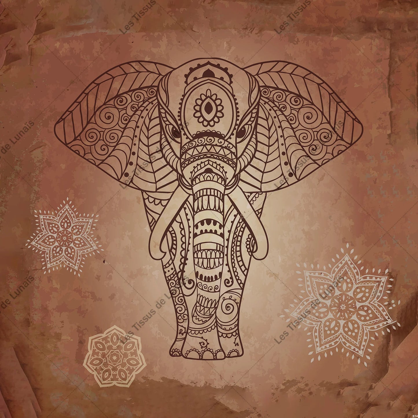 PANNEAU 274 animal éléphant savane - 9 matières - 7 dimensions - au choix - Idéal pour vos Créations Couture !
