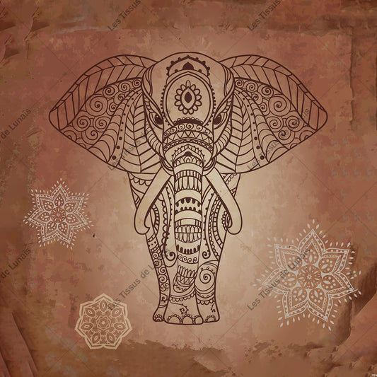 PANNEAU 274 animal éléphant savane - 9 matières - 7 dimensions - au choix - Idéal pour vos Créations Couture !