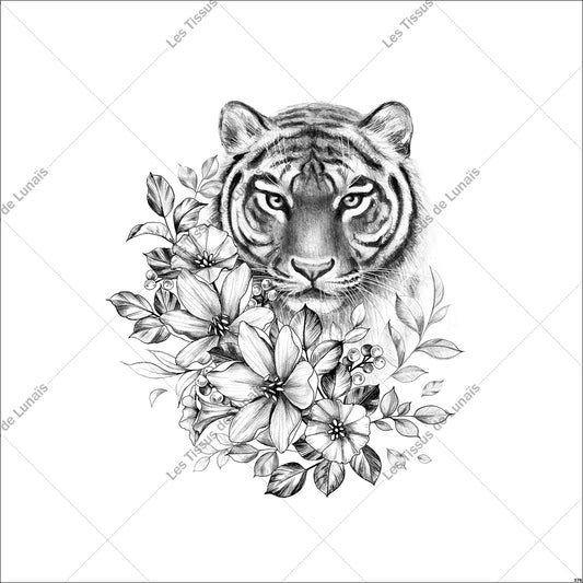 PANNEAU 276 animal tigre savane - 9 matières - 7 dimensions - au choix - Idéal pour vos Créations Couture !